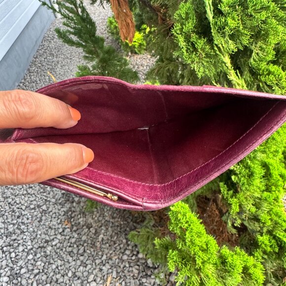 Vintage Christian Dior Bordeaux Red Leather Wallet - Picture 9 of 11